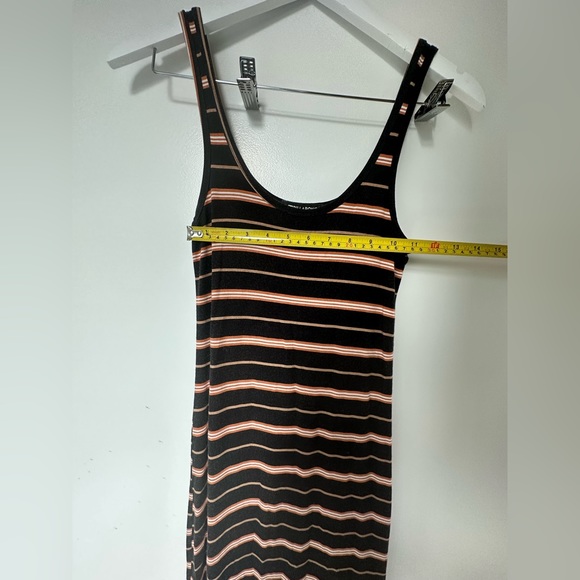 Billabong striped stretchy midi dress in brown, camel and white—very comfy - Picture 2 of 5